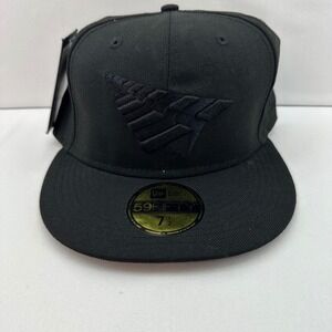New Era 59FIFTY Paper Planes Blackout‎ Fitted Hat Sz 7 1/2 Mens Baseball Cap NWT